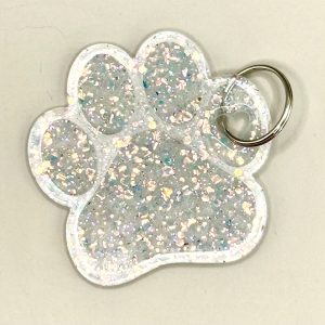 Acrylic Solid Paw Print Key Chain