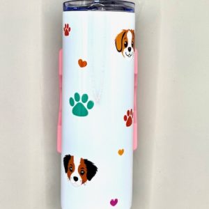 20oz Skinny Paw Print & Puppy Tumbler
