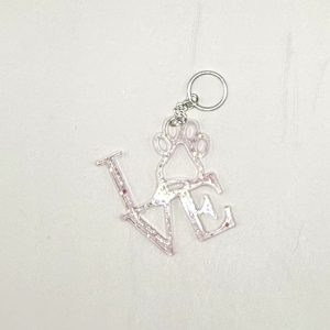 Acrylic LOVE Keychain Light Pink