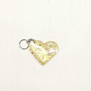 Acrylic Solid Heart Keychain Yellow