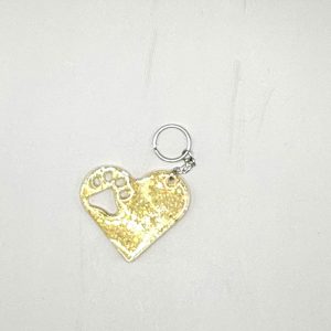 Acrylic Solid Heart Keychain Yellow