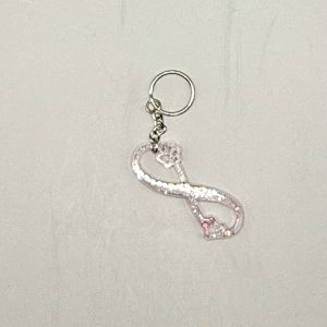 Acrylic Infinity Keychain Light Pink