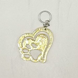 Acrylic Hallow Heart Keychain Yellow