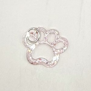 Acrylic Hallow Paw Print Keychain Light Pink