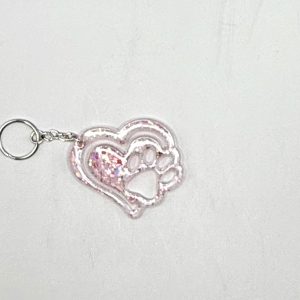 Acrylic Hallow Heart Keychain Light Pink