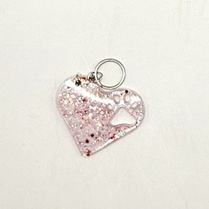 Acrylic Solid Heart Keychain Light Pink