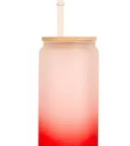 16oz Glass Cup - Red Ombre