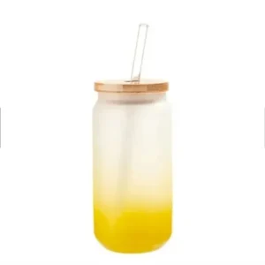16oz Glass Cup - Yellow Ombre