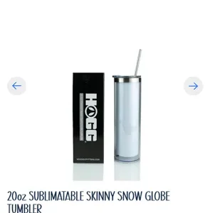 20oz Sublimatable Skinny Snow Globe Tumbler