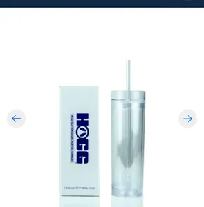 16oz Glitter Globe Acrylic Skinny Tumbler