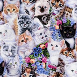 Tie Knot Fleece Blanket Family of Kittens