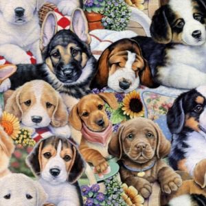 Tie Knot Fleece Blanket Family of Pups