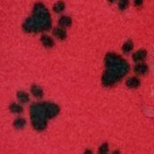 Tie Knot Fleece Blanket Red Paw Print