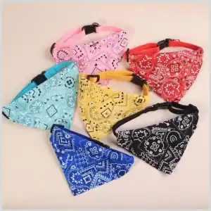 Adjustable Bandana Collars with Removable Bandana Tie for Cats/Dogs/Puppies/Kittens - Small animals