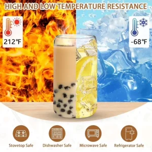 Glass Tumbler with Bamboo Lid/Glass Straw