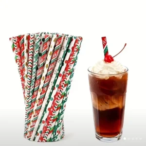 Holiday Paper Reusable Straws