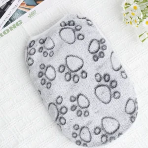 Flannel Pullover Vest with Paw Prints