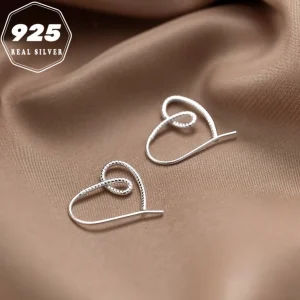 Heart Hook Sterling Silver Earring