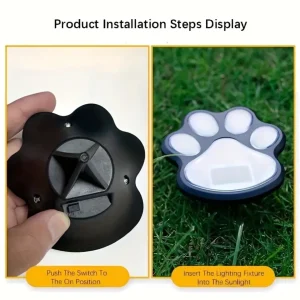 4-Pack Paw Print Solar LED Outdoor Lights