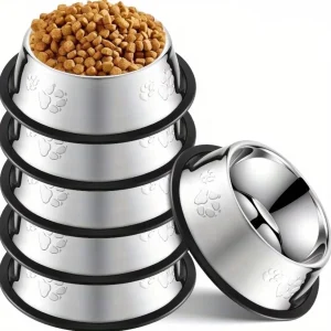 Stainless Steel Paw Print Dish