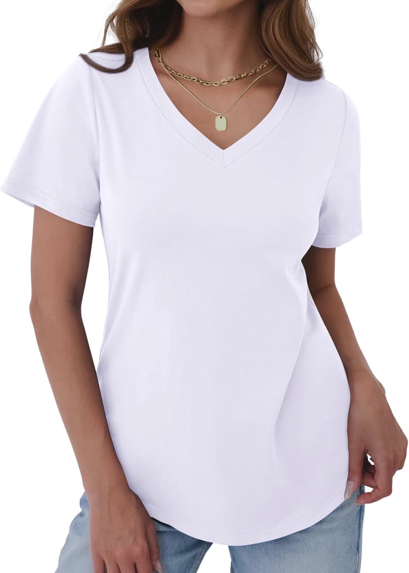 Custom DTF – Womens T Shirts V Neck Short Sleeve