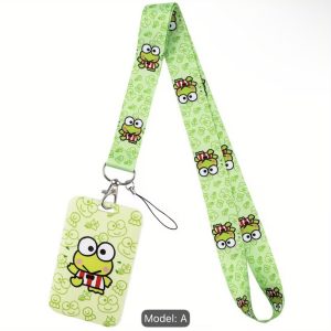 Keroppi Lanyard with Keychain Credit Card Cover
