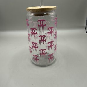Chanel Glass Mason Jar Tumbler 16oz