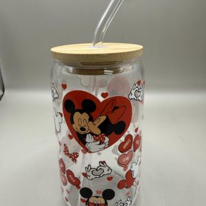 Mickey -Minne Glass Tumbler 16oz