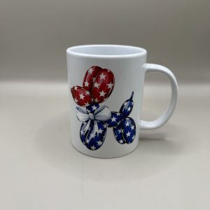 Red White Blue Balloon Dog UV DTF 15 oz Mug