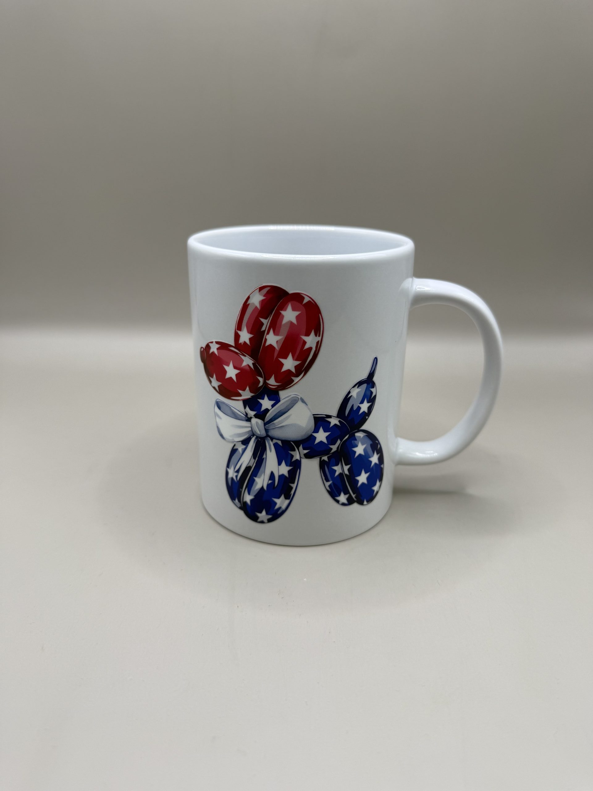 Red White Blue Balloon Dog UV DTF 15 oz Mug