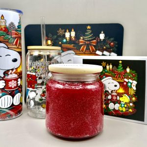 Snoopy Christmas Sitting by the Fireplace Gift Package