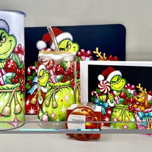 The Grinch With Santa Bags Gift Package