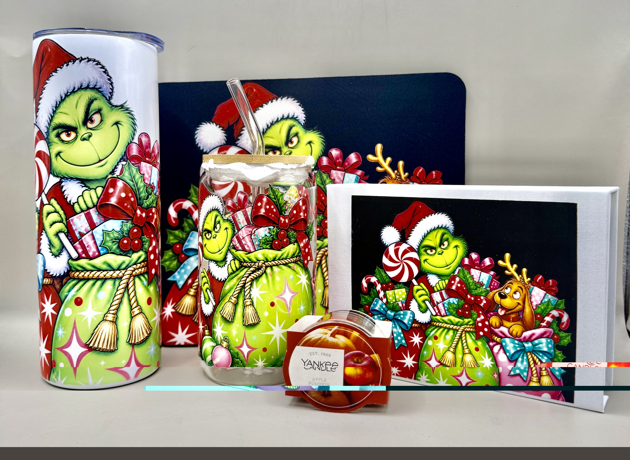 The Grinch With Santa Bags Gift Package