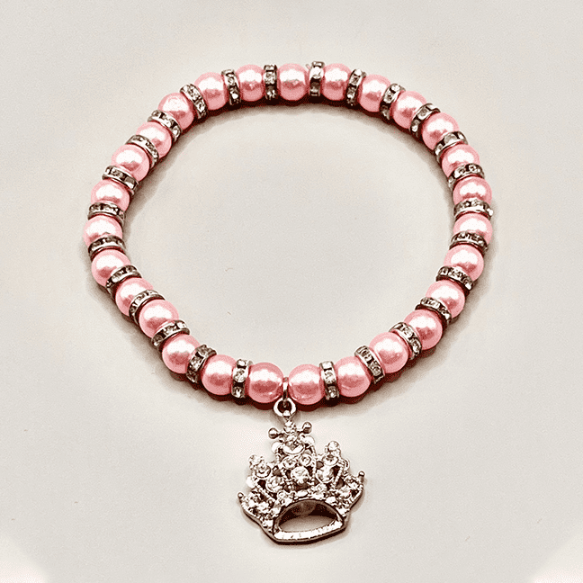 Necklace with Pearl Beading and Princess Crown Pendant 12