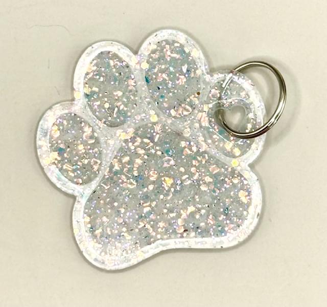 Acrylic Solid Paw Print Key Chain