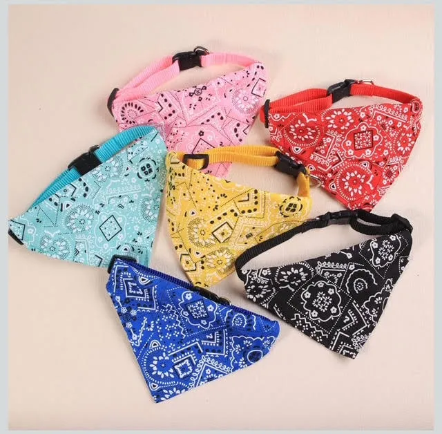 Adjustable Bandana Collars with Removable Bandana Tie for Cats/Dogs/Puppies/Kittens - Small animals